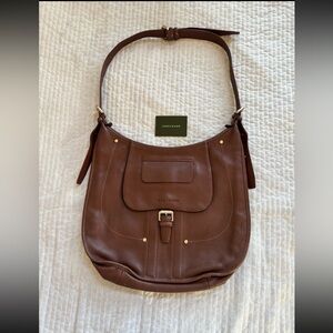 Longchamp brown leather purse satchel shoulder bag